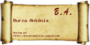 Burza Antónia névjegykártya